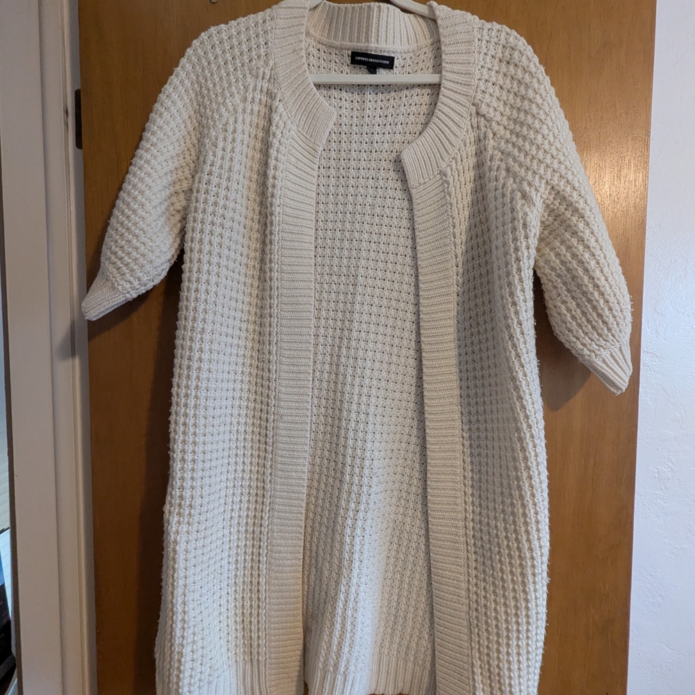 Women's Cream Sweater Cardigan